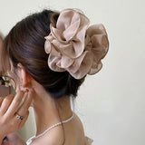 Large Chiffon Hair Bow Claw Clip for Women