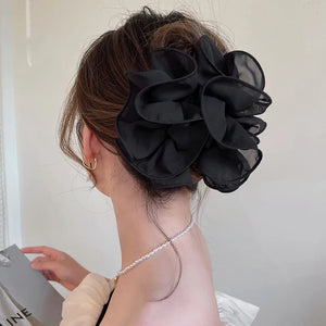 Large Chiffon Hair Bow Claw Clip for Women