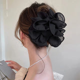 Large Chiffon Hair Bow Claw Clip for Women
