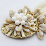 Vintage Flower Tassel Brooch Resin Beaded Pin