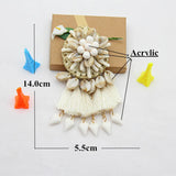 Vintage Flower Tassel Brooch Resin Beaded Pin