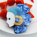 Large Girl Figure Brooches For Women Acrylic Resin Bouquets Pins And Brooches