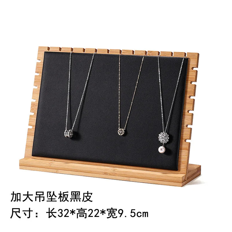 Large Size Wooden Jewelry Display Stand Easel Showcase Holder for Necklace