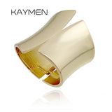 Metal Smooth Surface Chunky Cuff Bangle for Women