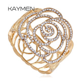Rose Flower Statement Cuff Bracelet for Women Wedding Costume Jewelry