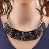 Girls Chain Necklace Crystal Pendant for Women Alloy Metal Jewelry