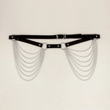 Layered Leather Belt With Chains Body Harness Sexy Waist Goth Accessories