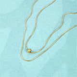 Layered Snake Bone Chain Necklace Titanium Steel Plated
