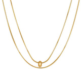 Layered Snake Bone Chain Necklace Titanium Steel Plated