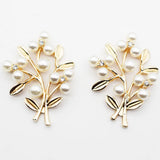 Leaf With Pearl Rhinestone Trees Metal Findings For Jewelry Making