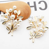 Leaf With Pearl Rhinestone Trees Metal Findings For Jewelry Making