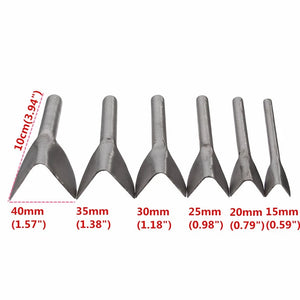 Leather Craft Tools Half Round V Shaped Cutter Punch Hand Tools 6Pcs/set