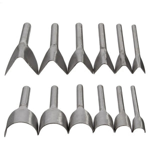 Leather Craft Tools Half Round V Shaped Cutter Punch Hand Tools 6Pcs/set
