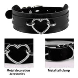 Leather Heart Choker Necklace Gift For Women Collar Choker Jewelry