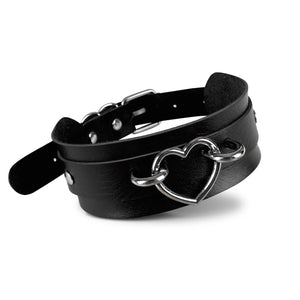 Leather Heart Choker Necklace Gift For Women Collar Choker Jewelry