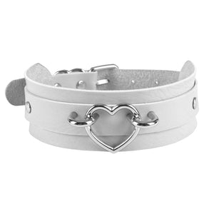 Leather Heart Choker Necklace Gift For Women Collar Choker Jewelry