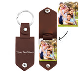 Leather Pendants Keychain DIY Personalized Creative Keyholder For Car Bags