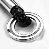 Hand Woven Leather Rope KeyChain Horseshoe Buckle Key Rings