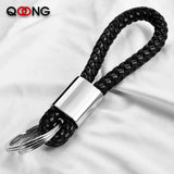 Hand Woven Leather Rope KeyChain Horseshoe Buckle Key Rings