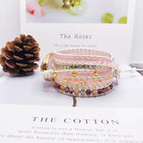 Leather Wrap Bracelet Natural Beads Crystal Weaving Statement Art Bracelet