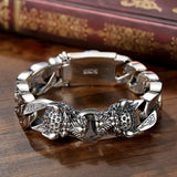 Leopard Horsetail Braided Silver Bracelet Unisex Retro Original Jewelry