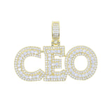 CEO Pendant Necklace Tennis Chain Iced Out CZ Stone Choker Hip Hop