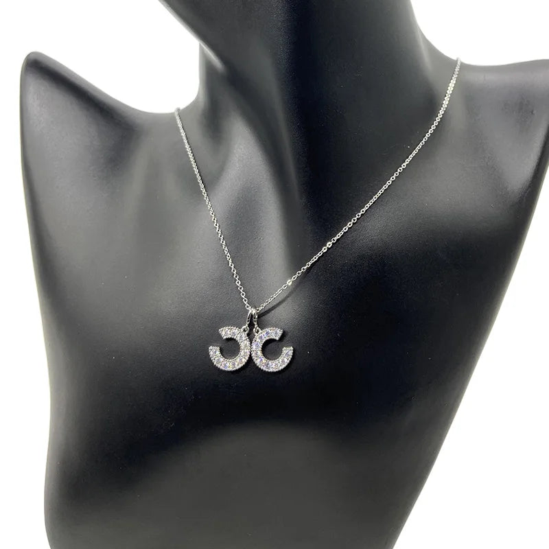 Crystal Rose Silver Necklace Jewelry Gift