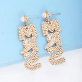 MRS Pearl Rhinestone Earrings Women Jewelry Accessories Gift