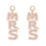 MRS Pearl Rhinestone Earrings Women Jewelry Accessories Gift