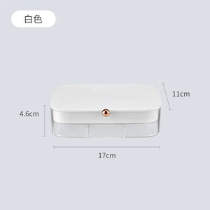 Light Jewelry Storage Box Ring Necklace Multilayer Covered