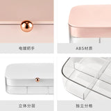 Light Jewelry Storage Box Ring Necklace Multilayer Covered