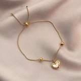 Sweet Heart Pendant Stainless Steel Bracelet for Women