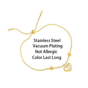 Sweet Heart Pendant Stainless Steel Bracelet for Women