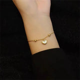 Sweet Heart Pendant Stainless Steel Bracelet for Women