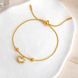 Sweet Heart Pendant Stainless Steel Bracelet for Women