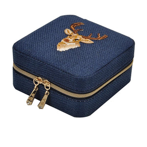 Linen Box Necklace Ring Earrings Bracelet Storage Organizer