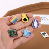40pcs Cartoon Alloy Drop Oil Charms DIY Jewelry Earrings/Bracelet Accessory