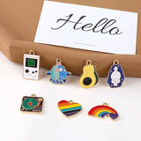 40pcs Cartoon Alloy Drop Oil Charms DIY Jewelry Earrings/Bracelet Accessory