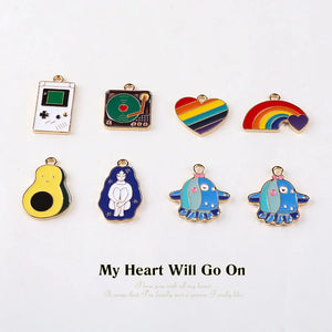 40pcs Cartoon Alloy Drop Oil Charms DIY Jewelry Earrings/Bracelet Accessory