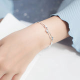925 Silver Double Layer Pentagram Women's Bracelet