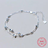 925 Silver Double Layer Pentagram Women's Bracelet