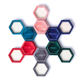 Hexagonal Velvet Cloth Jewelry Ring Pendant Earring Packaging Couple Holiday