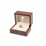 Wooden Flip Lid Earring Ring Necklace Storage Box LED Light Engagement Ring Box