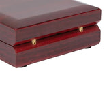 Wooden Flip Lid Earring Ring Necklace Storage Box LED Light Engagement Ring Box