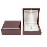 Wooden Flip Lid Earring Ring Necklace Storage Box LED Light Engagement Ring Box