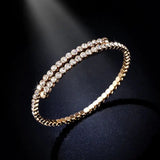 Inlaid Zircon Open Bangle Women's Bracelet Wedding Jewelry