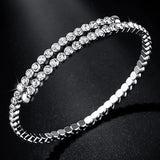 Inlaid Zircon Open Bangle Women's Bracelet Wedding Jewelry