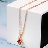 Rose Gradient Fuchsia Zircon Crystal Long Necklace
