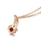 Rose Gradient Fuchsia Zircon Crystal Long Necklace