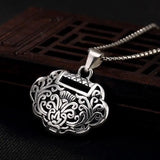 Long Life Lock Necklace Retro Ethnic Style Rich Ruyi Lock Pendant